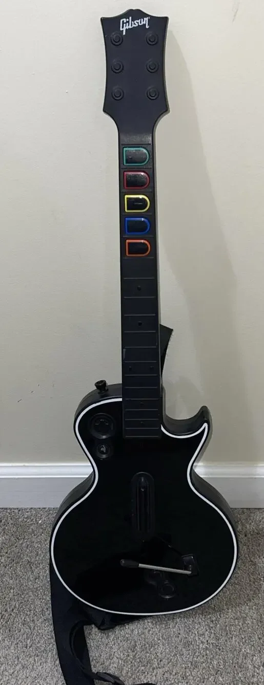 PlayStation 3 PS3 Guitar Hero Guitar Wireless Les Paul Gibson w/Strap No Dongle